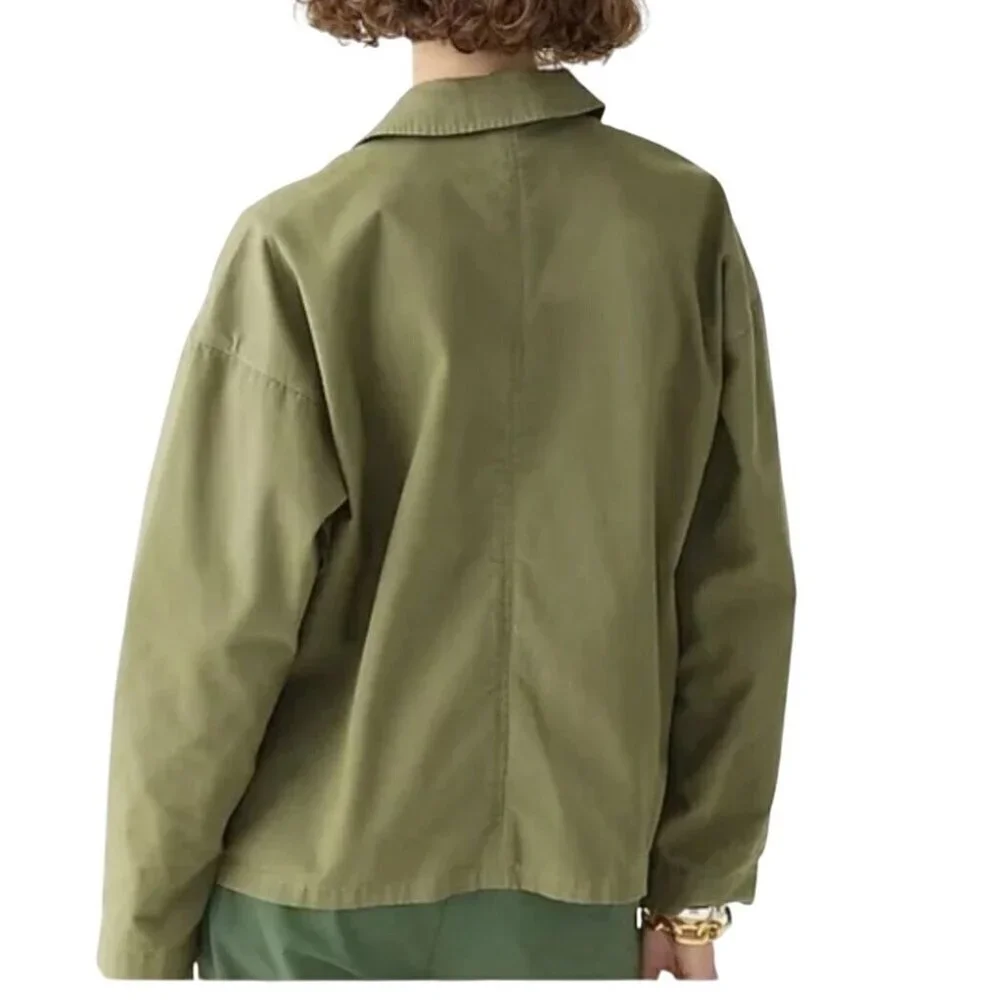 J.Crew Cotton Blazer Jacket Olive Gold Buttons 2023 Sustainable Size M